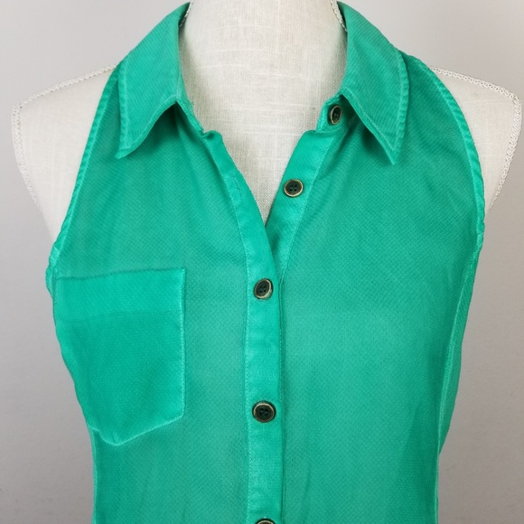 We The Free By Free People Sheer Button Up Top - Picture 2 of 8